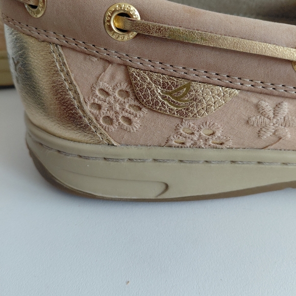 SOLD SOLD SOLD Linen Eyelet Gold/Tan Boat Shoes - Picture 10 of 15